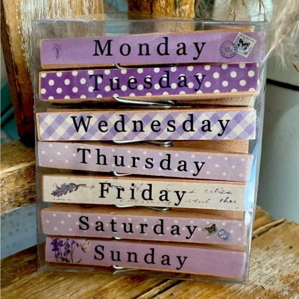 Hancock Fabrics Days Of The Week Clothespins Clip Magnets NEW